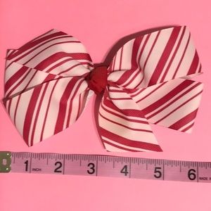 🌺NEW- HANDMADE  Candy stripe red and pink  hair bow